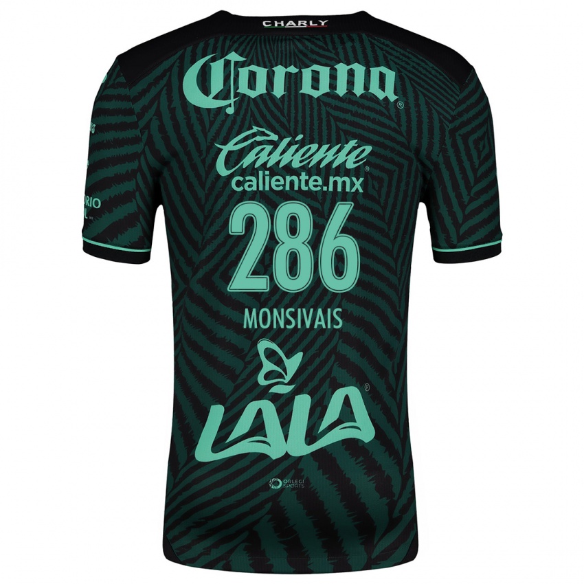 Bambino Maglia Giovani Monsivais #286 Nero Verde Kit Gara Away 2024/25 Maglietta