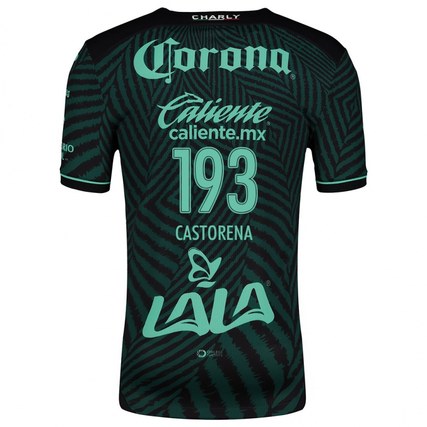 Bambino Maglia Damián Castorena #193 Nero Verde Kit Gara Away 2024/25 Maglietta