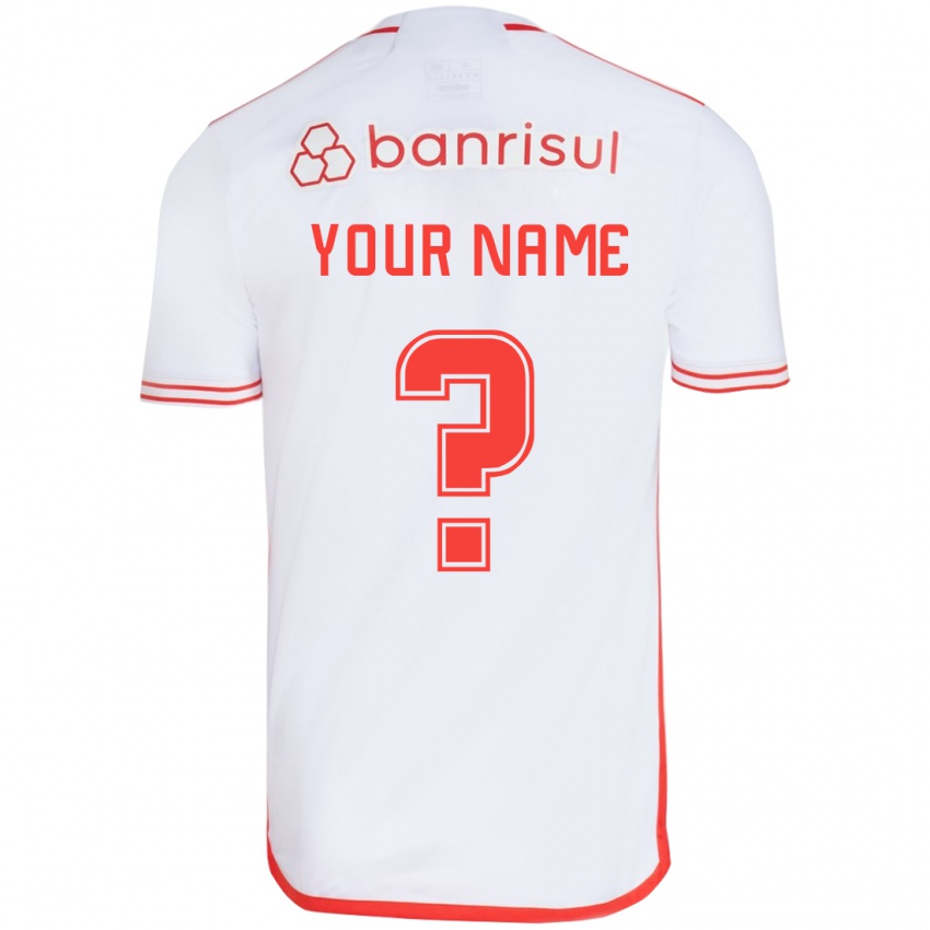 Bambino Maglia Il Tuo Nome #0 Bianco Rosso Kit Gara Away 2024/25 Maglietta