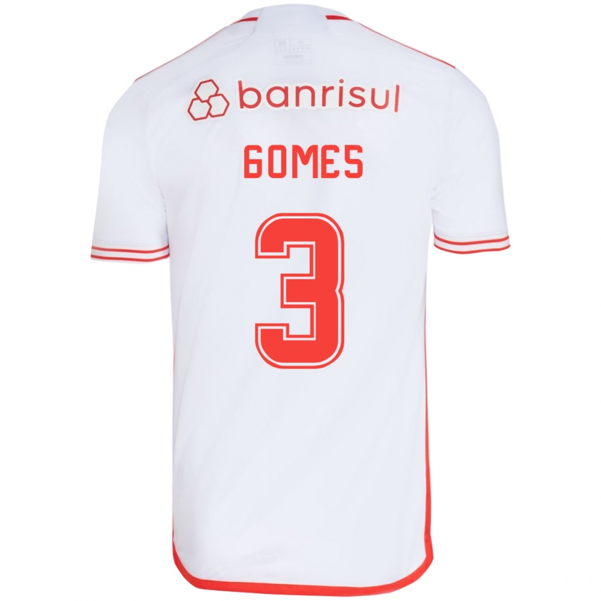 Bambino Maglia Igor Gomes #3 Bianco Rosso Kit Gara Away 2024/25 Maglietta