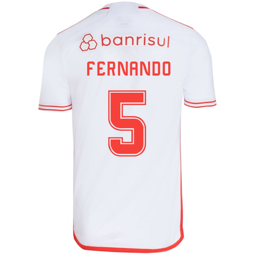 Bambino Maglia Fernando #5 Bianco Rosso Kit Gara Away 2024/25 Maglietta