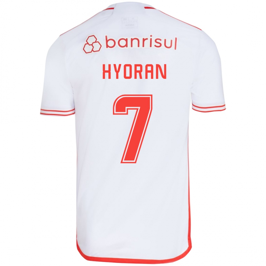 Bambino Maglia Hyoran #7 Bianco Rosso Kit Gara Away 2024/25 Maglietta