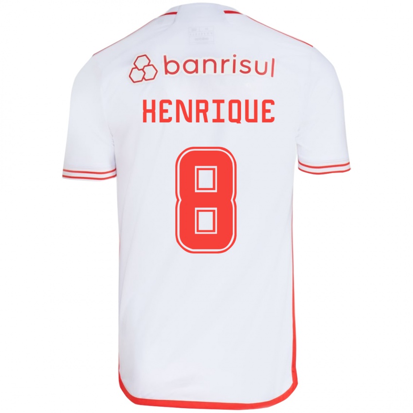 Bambino Maglia Bruno Henrique #8 Bianco Rosso Kit Gara Away 2024/25 Maglietta