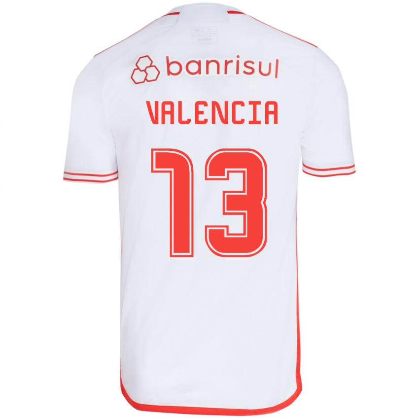 Bambino Maglia Enner Valencia #13 Bianco Rosso Kit Gara Away 2024/25 Maglietta