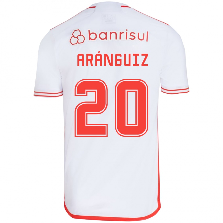 Bambino Maglia Charles Aránguiz #20 Bianco Rosso Kit Gara Away 2024/25 Maglietta