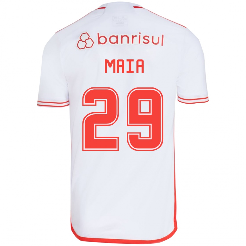 Bambino Maglia Thiago Maia #29 Bianco Rosso Kit Gara Away 2024/25 Maglietta