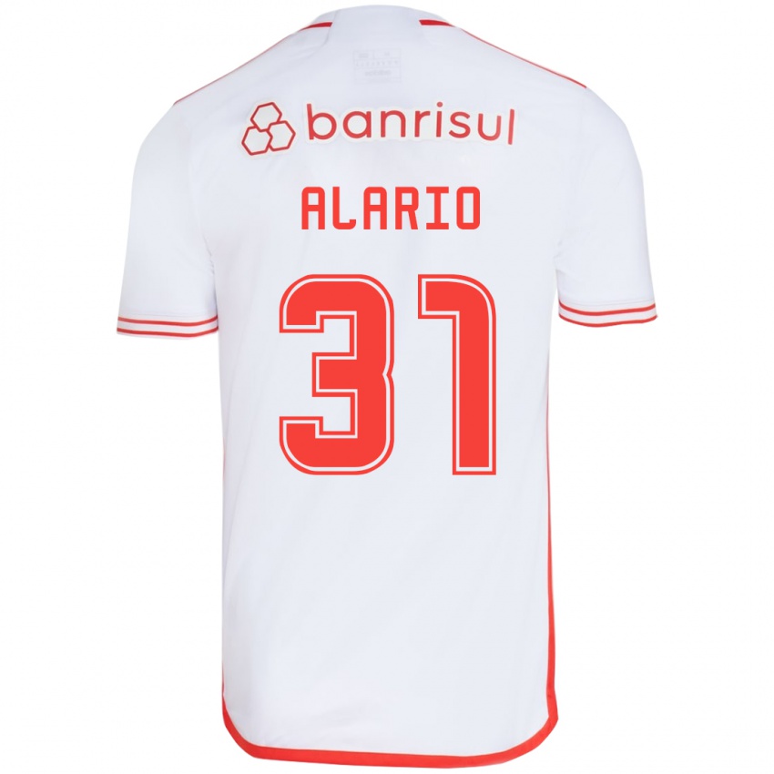 Bambino Maglia Lucas Alario #31 Bianco Rosso Kit Gara Away 2024/25 Maglietta