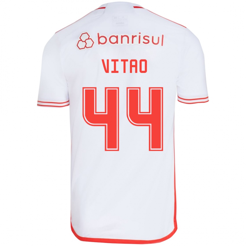 Bambino Maglia Vitão #44 Bianco Rosso Kit Gara Away 2024/25 Maglietta