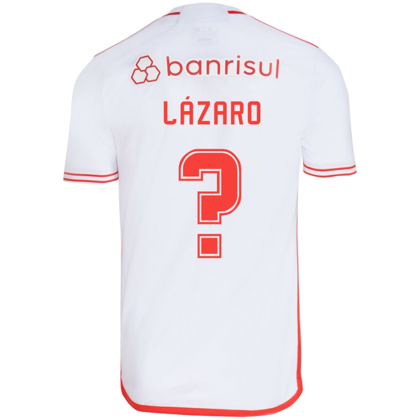 Bambino Maglia Lázaro #0 Bianco Rosso Kit Gara Away 2024/25 Maglietta