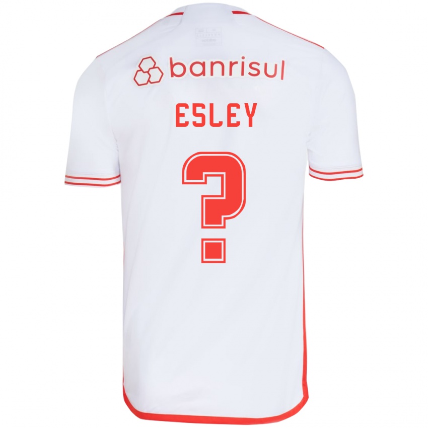 Bambino Maglia Esley #0 Bianco Rosso Kit Gara Away 2024/25 Maglietta