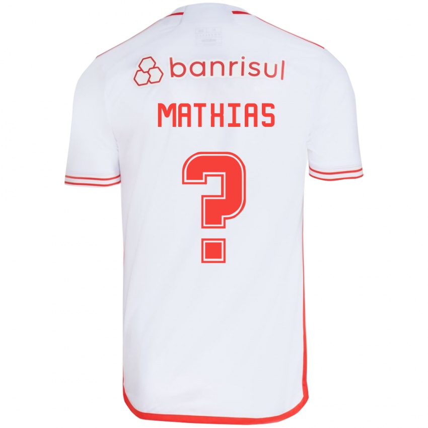 Bambino Maglia Ricardo Mathias #0 Bianco Rosso Kit Gara Away 2024/25 Maglietta