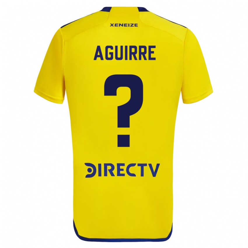 Bambino Maglia Brian Aguirre #0 Giallo Blu Kit Gara Away 2024/25 Maglietta