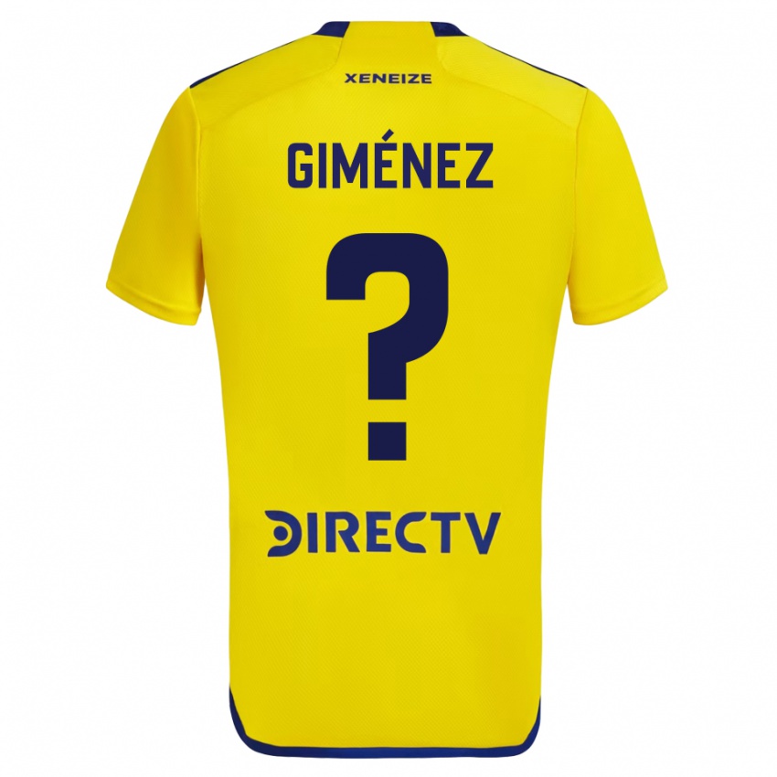 Bambino Maglia Milton Giménez #0 Giallo Blu Kit Gara Away 2024/25 Maglietta