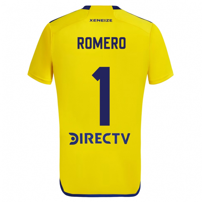 Bambino Maglia Sergio Romero #1 Giallo Blu Kit Gara Away 2024/25 Maglietta