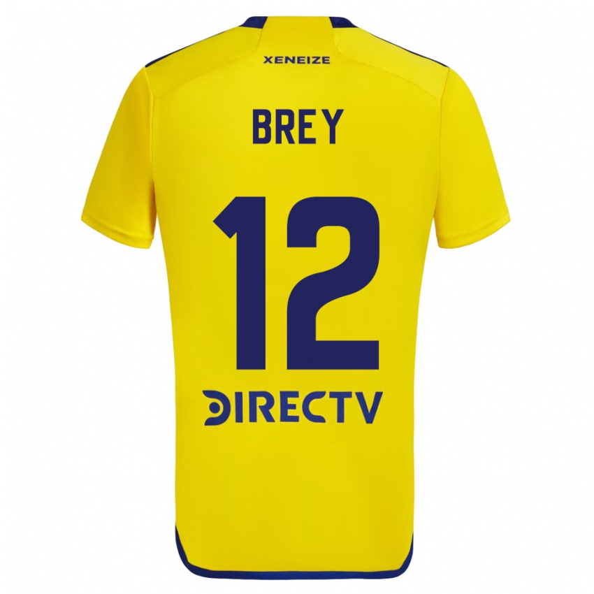 Bambino Maglia Leandro Brey #12 Giallo Blu Kit Gara Away 2024/25 Maglietta