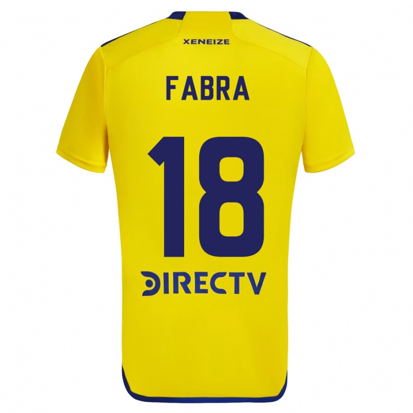 Bambino Maglia Frank Fabra #18 Giallo Blu Kit Gara Away 2024/25 Maglietta