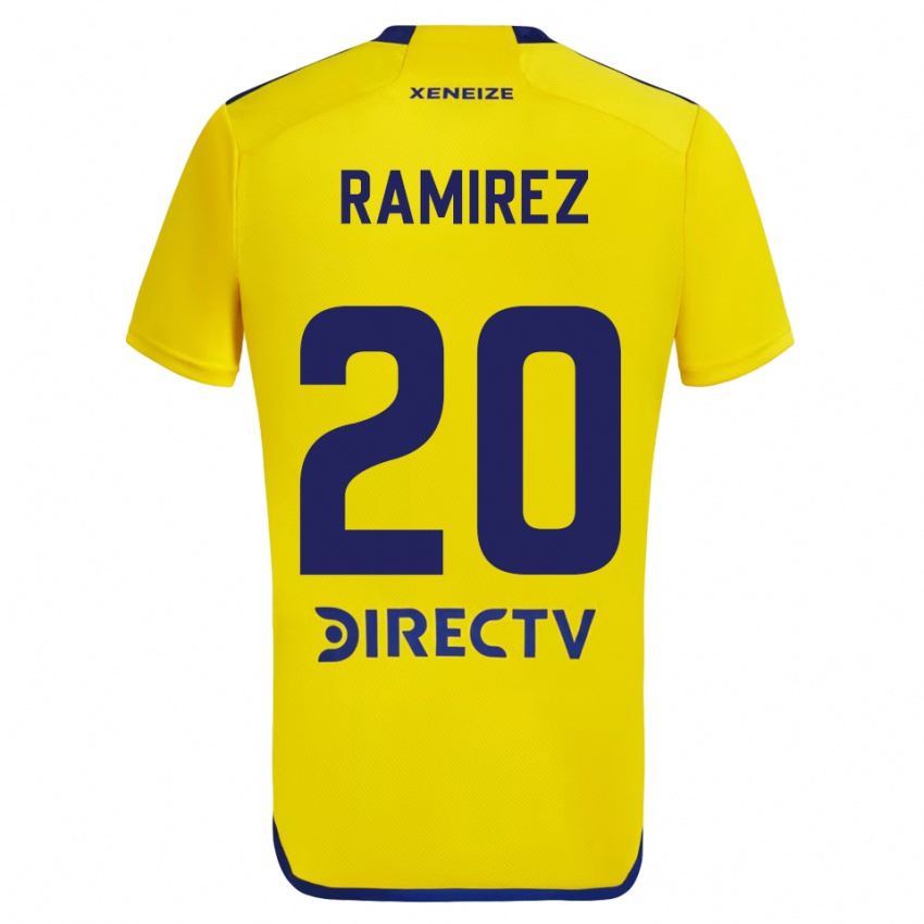 Bambino Maglia Juan Ramirez #20 Giallo Blu Kit Gara Away 2024/25 Maglietta