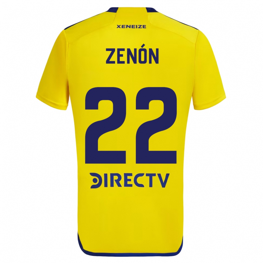 Bambino Maglia Kevin Zenón #22 Giallo Blu Kit Gara Away 2024/25 Maglietta