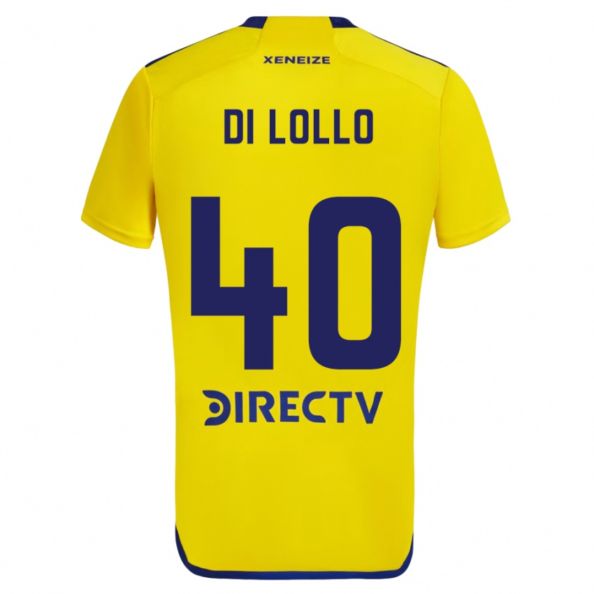 Bambino Maglia Lautaro Di Lollo #40 Giallo Blu Kit Gara Away 2024/25 Maglietta