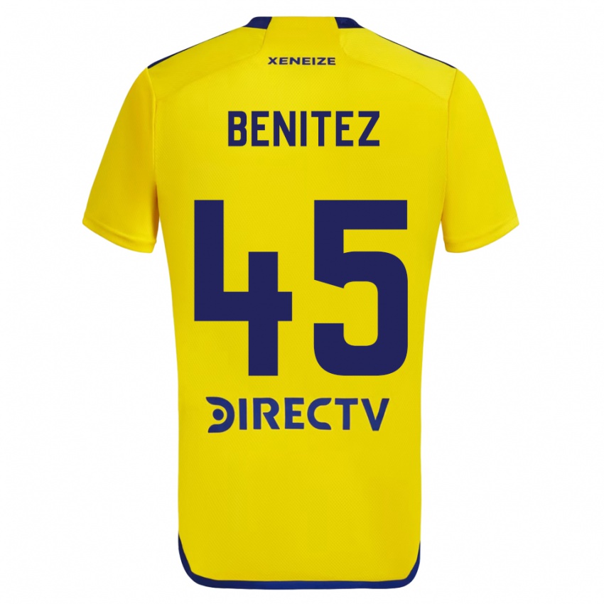 Bambino Maglia Mauricio Benítez #45 Giallo Blu Kit Gara Away 2024/25 Maglietta