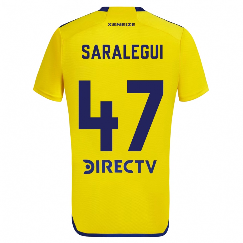 Bambino Maglia Jabes Saralegui #47 Giallo Blu Kit Gara Away 2024/25 Maglietta