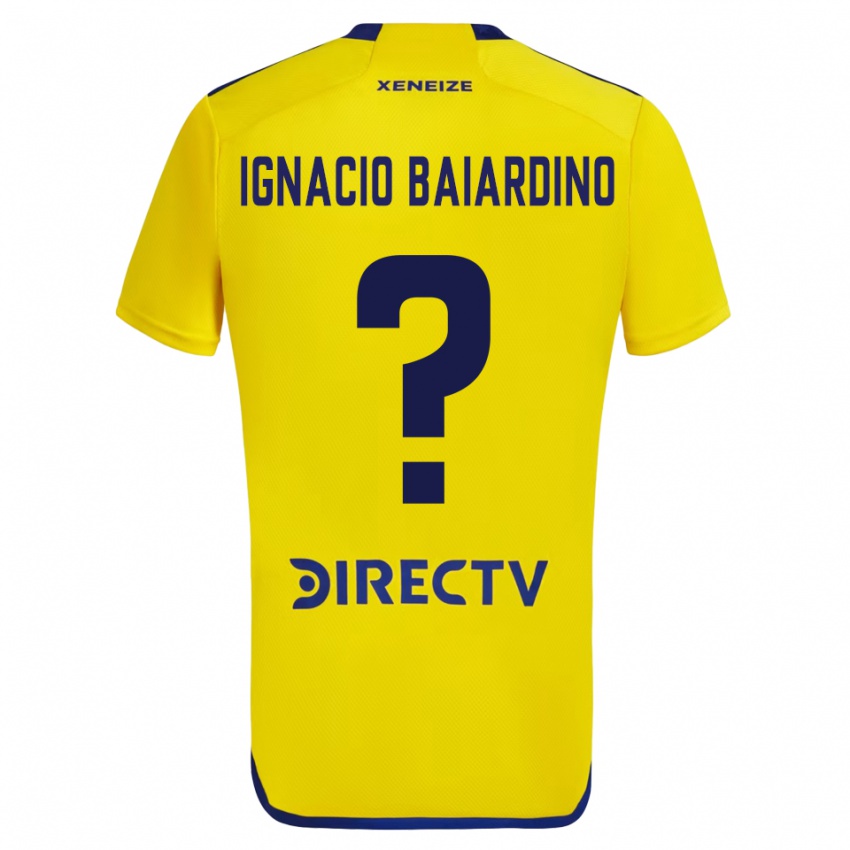 Bambino Maglia Juan Ignacio Baiardino #0 Giallo Blu Kit Gara Away 2024/25 Maglietta