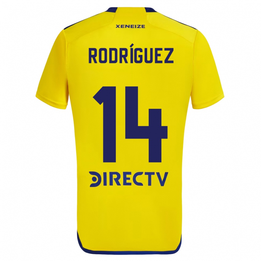 Bambino Maglia Isaías Rodríguez #14 Giallo Blu Kit Gara Away 2024/25 Maglietta