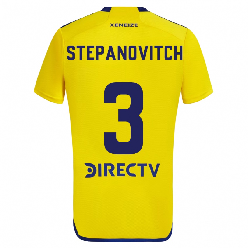 Bambino Maglia Nicolás Stepanovitch #3 Giallo Blu Kit Gara Away 2024/25 Maglietta