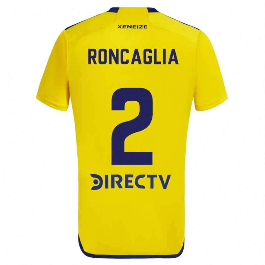 Bambino Maglia Facundo Roncaglia #2 Giallo Blu Kit Gara Away 2024/25 Maglietta