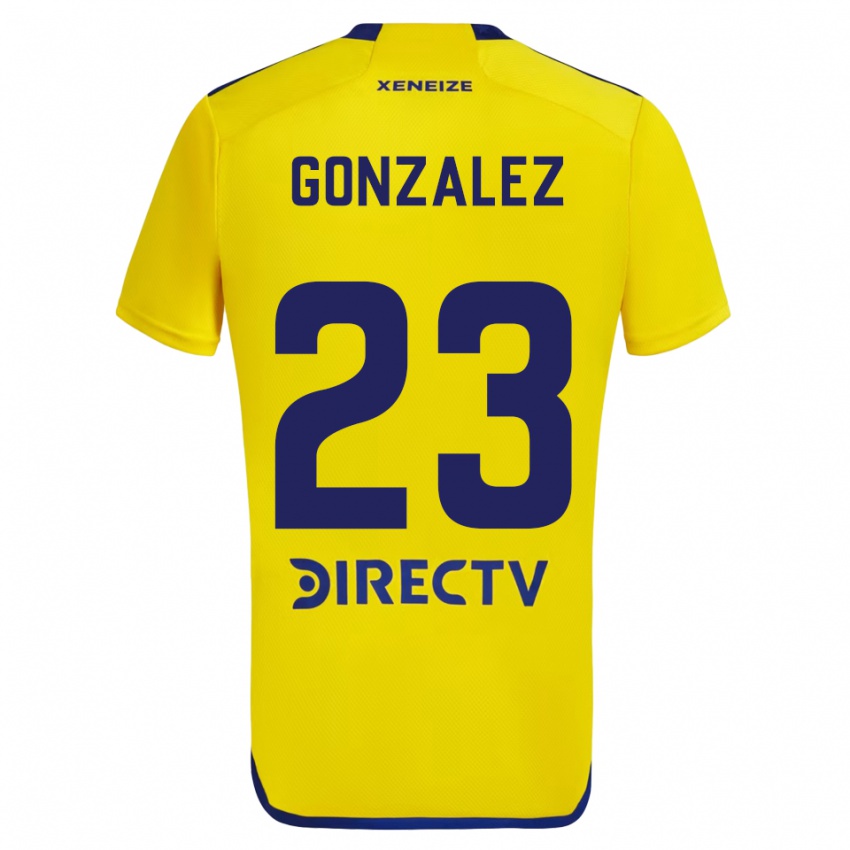 Bambino Maglia Diego Gonzalez #23 Giallo Blu Kit Gara Away 2024/25 Maglietta