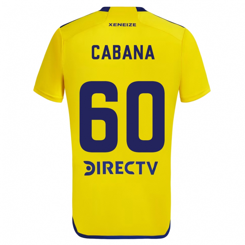 Bambino Maglia Juan Pablo Cabana #60 Giallo Blu Kit Gara Away 2024/25 Maglietta