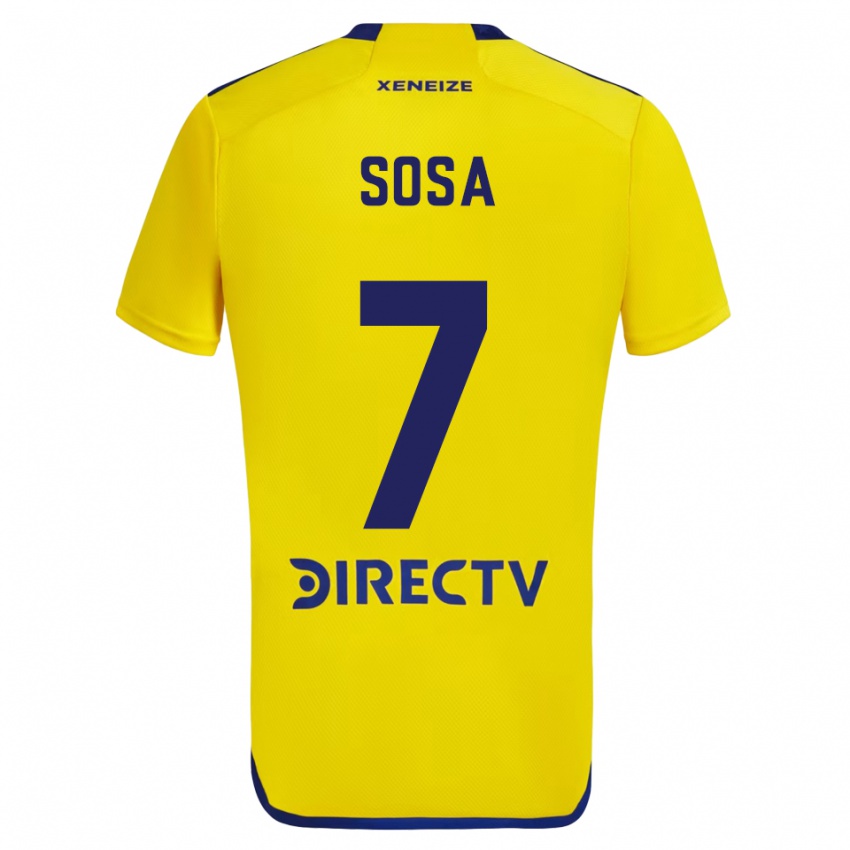 Bambino Maglia Elián Sosa #7 Giallo Blu Kit Gara Away 2024/25 Maglietta