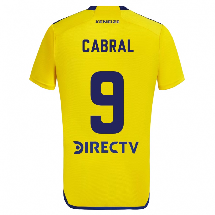 Bambino Maglia Bruno Cabral #9 Giallo Blu Kit Gara Away 2024/25 Maglietta