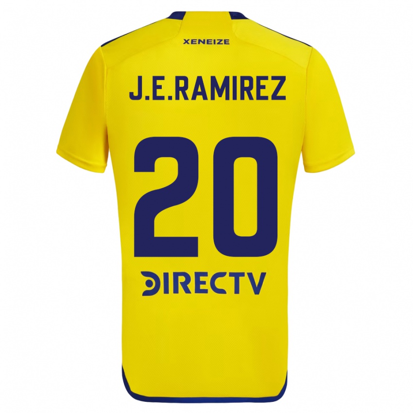 Bambino Maglia Juan Edgardo Ramirez #20 Giallo Blu Kit Gara Away 2024/25 Maglietta