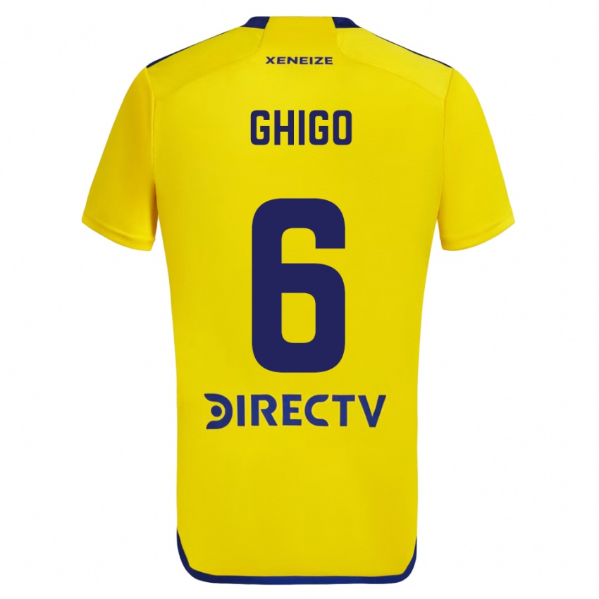 Bambino Maglia Cecilia Ghigo #6 Giallo Blu Kit Gara Away 2024/25 Maglietta