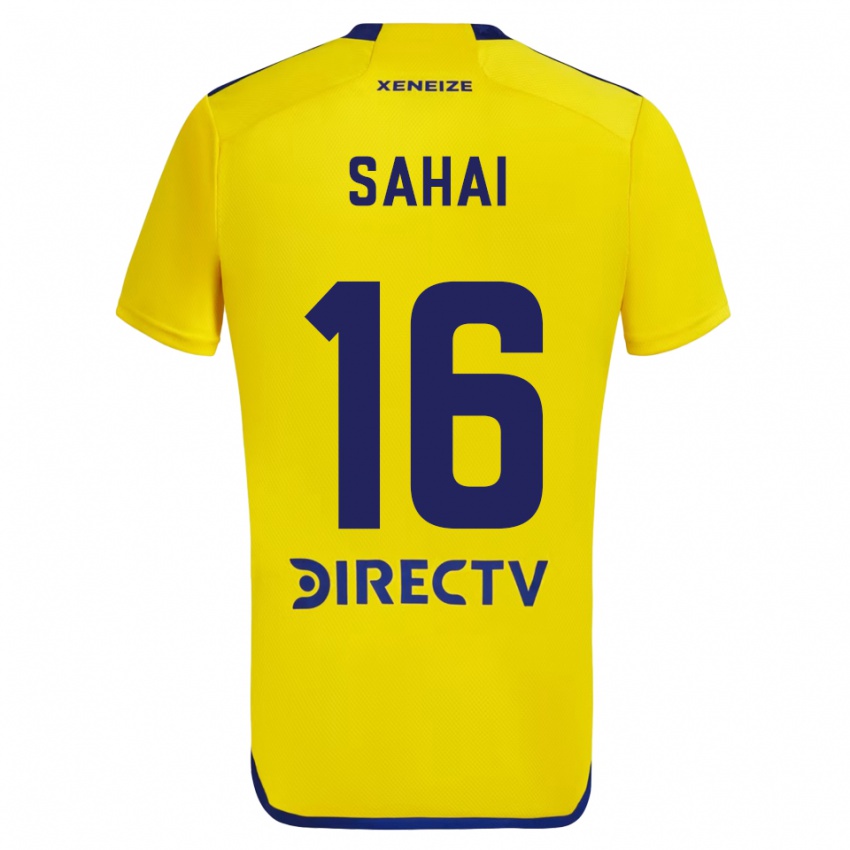 Bambino Maglia Veer Sahai #16 Giallo Blu Kit Gara Away 2024/25 Maglietta