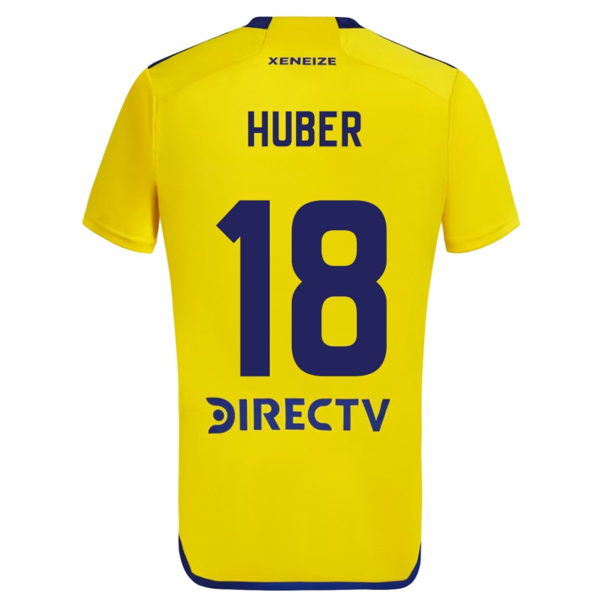 Bambino Maglia Clarisa Huber #18 Giallo Blu Kit Gara Away 2024/25 Maglietta