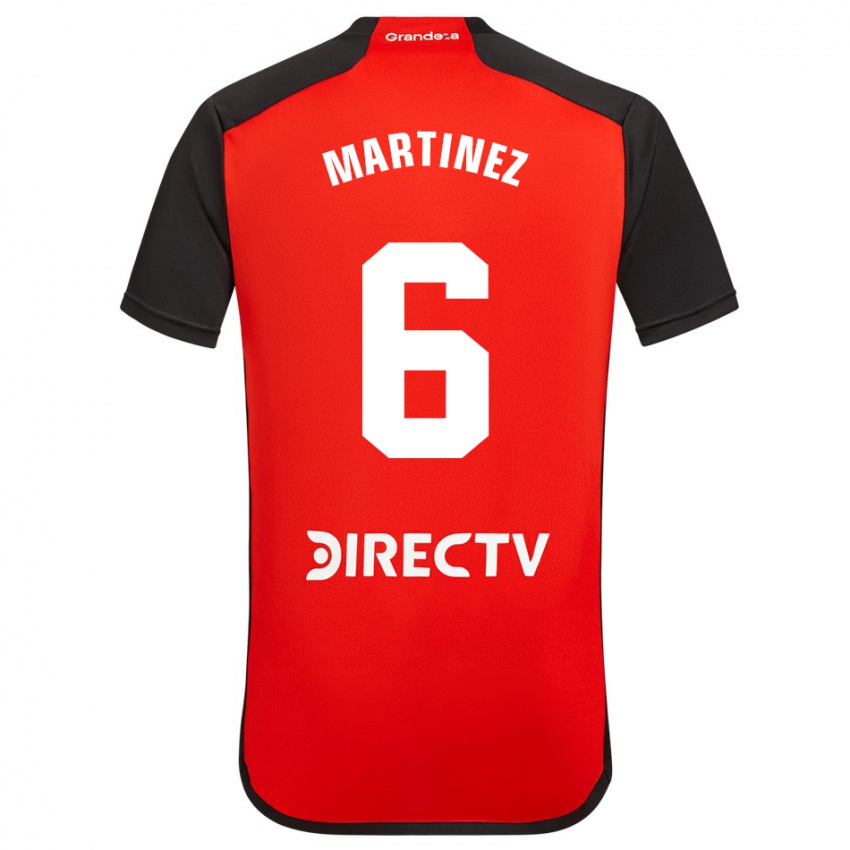 Bambino Maglia David Martinez #6 Rosso Nero Bianco Kit Gara Away 2024/25 Maglietta