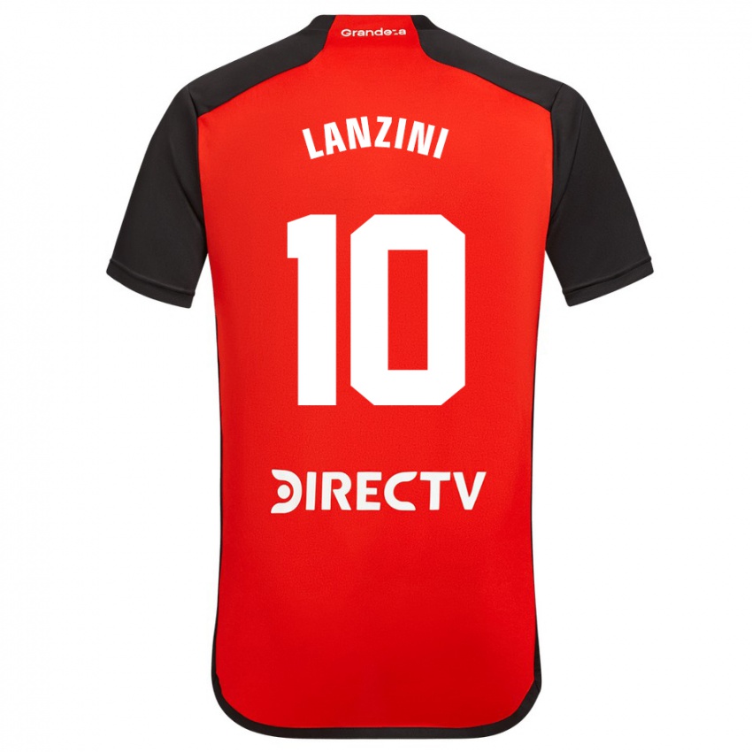 Bambino Maglia Manuel Lanzini #10 Rosso Nero Bianco Kit Gara Away 2024/25 Maglietta