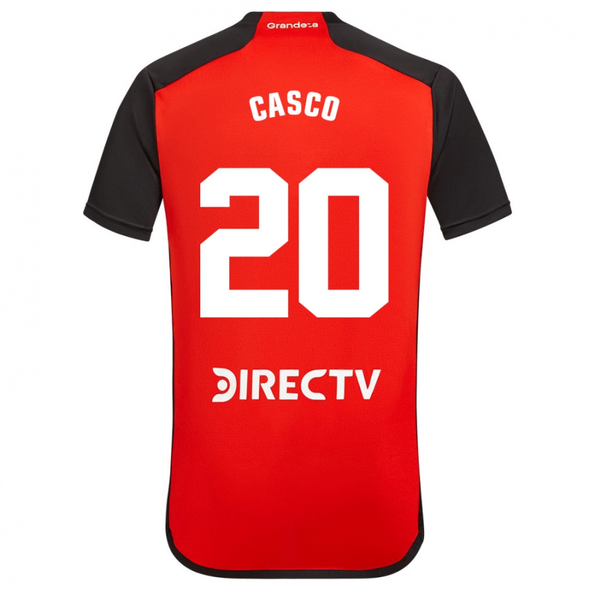 Bambino Maglia Milton Casco #20 Rosso Nero Bianco Kit Gara Away 2024/25 Maglietta