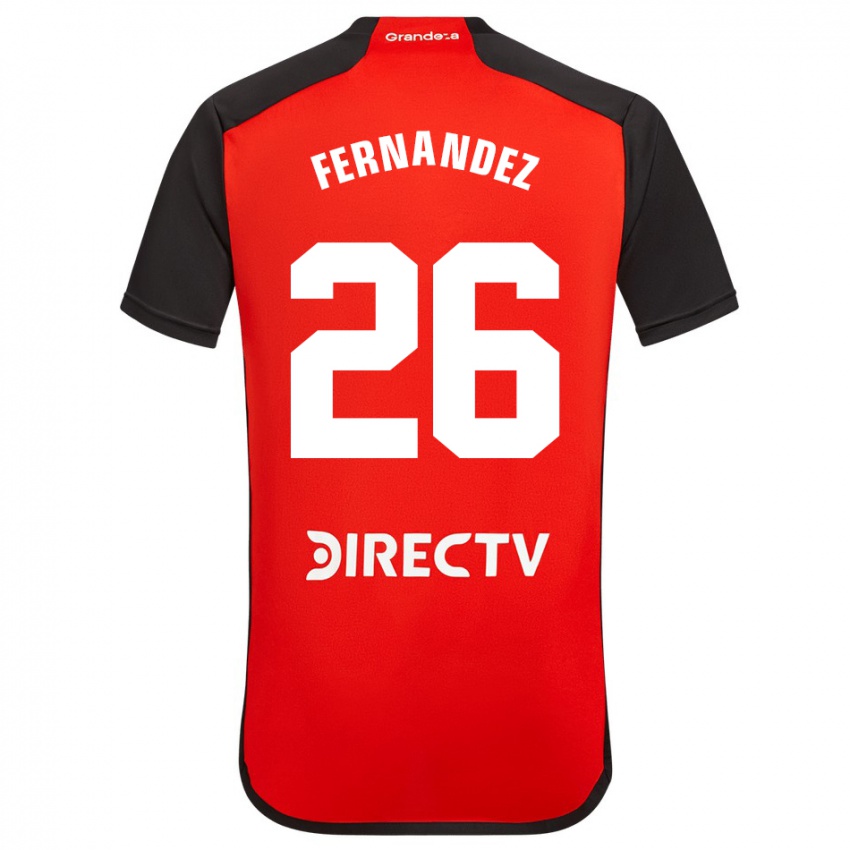 Bambino Maglia Nacho Fernández #26 Rosso Nero Bianco Kit Gara Away 2024/25 Maglietta