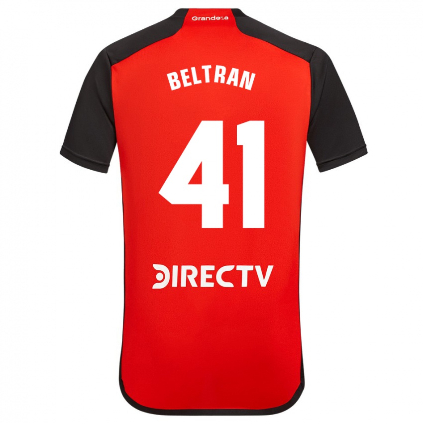 Bambino Maglia Santiago Beltrán #41 Rosso Nero Bianco Kit Gara Away 2024/25 Maglietta