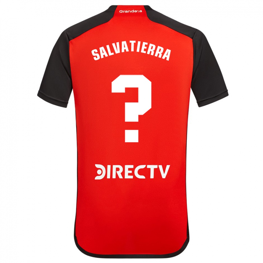 Bambino Maglia Thiago Salvatierra #0 Rosso Nero Bianco Kit Gara Away 2024/25 Maglietta