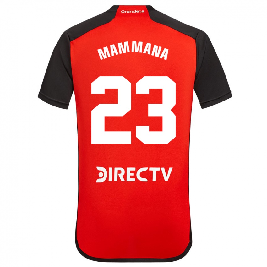 Bambino Maglia Emanuel Mammana #23 Rosso Nero Bianco Kit Gara Away 2024/25 Maglietta