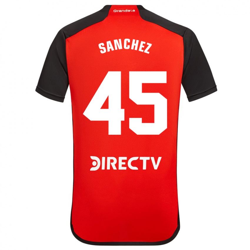 Bambino Maglia Sebastián Sánchez #45 Rosso Nero Bianco Kit Gara Away 2024/25 Maglietta