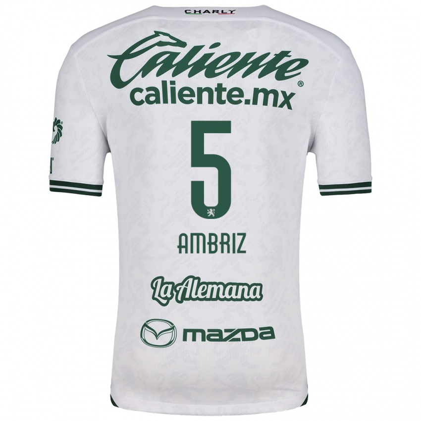 Bambino Maglia Fidel Ambríz #5 Bianco Verde Kit Gara Away 2024/25 Maglietta