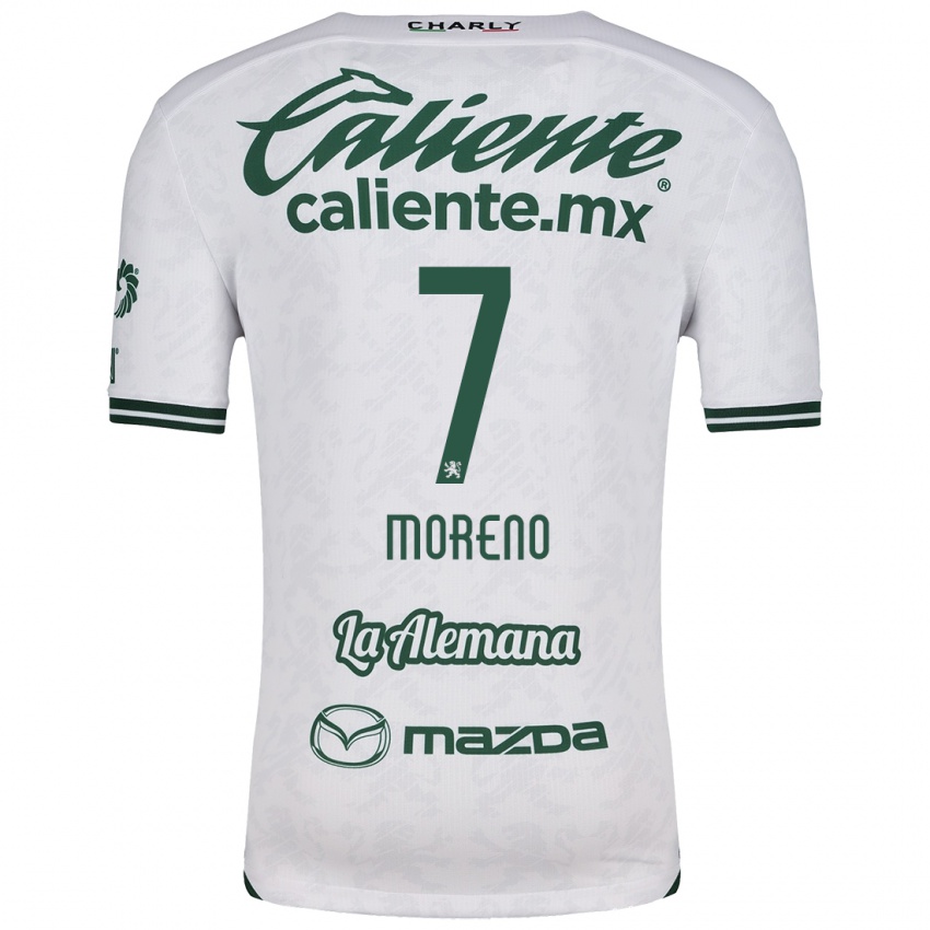 Bambino Maglia Iván Moreno #7 Bianco Verde Kit Gara Away 2024/25 Maglietta