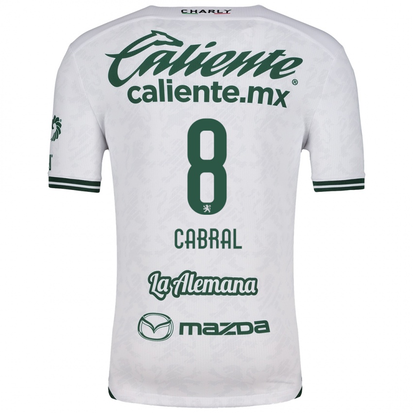 Bambino Maglia Luciano Cabral #8 Bianco Verde Kit Gara Away 2024/25 Maglietta