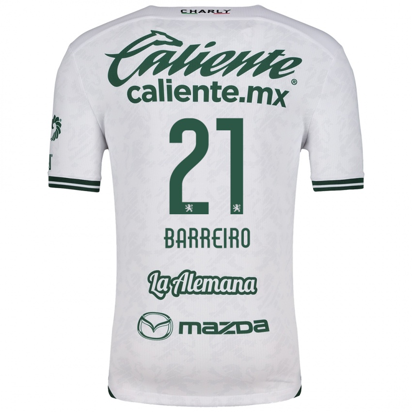 Bambino Maglia Stiven Barreiro #21 Bianco Verde Kit Gara Away 2024/25 Maglietta