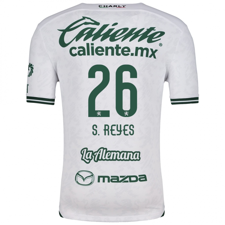 Bambino Maglia Salvador Reyes #26 Bianco Verde Kit Gara Away 2024/25 Maglietta